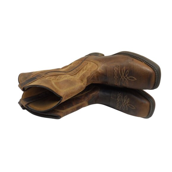 Laredo Men's 10" Bennett Square Toe Western Cowboy Boots 7454 Brown Size 9D - Picture 4 of 8